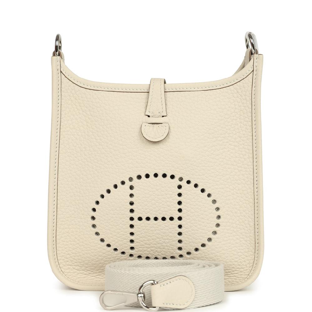 Hermes Evelyne TPM Craie Clemence Palladium Hardware