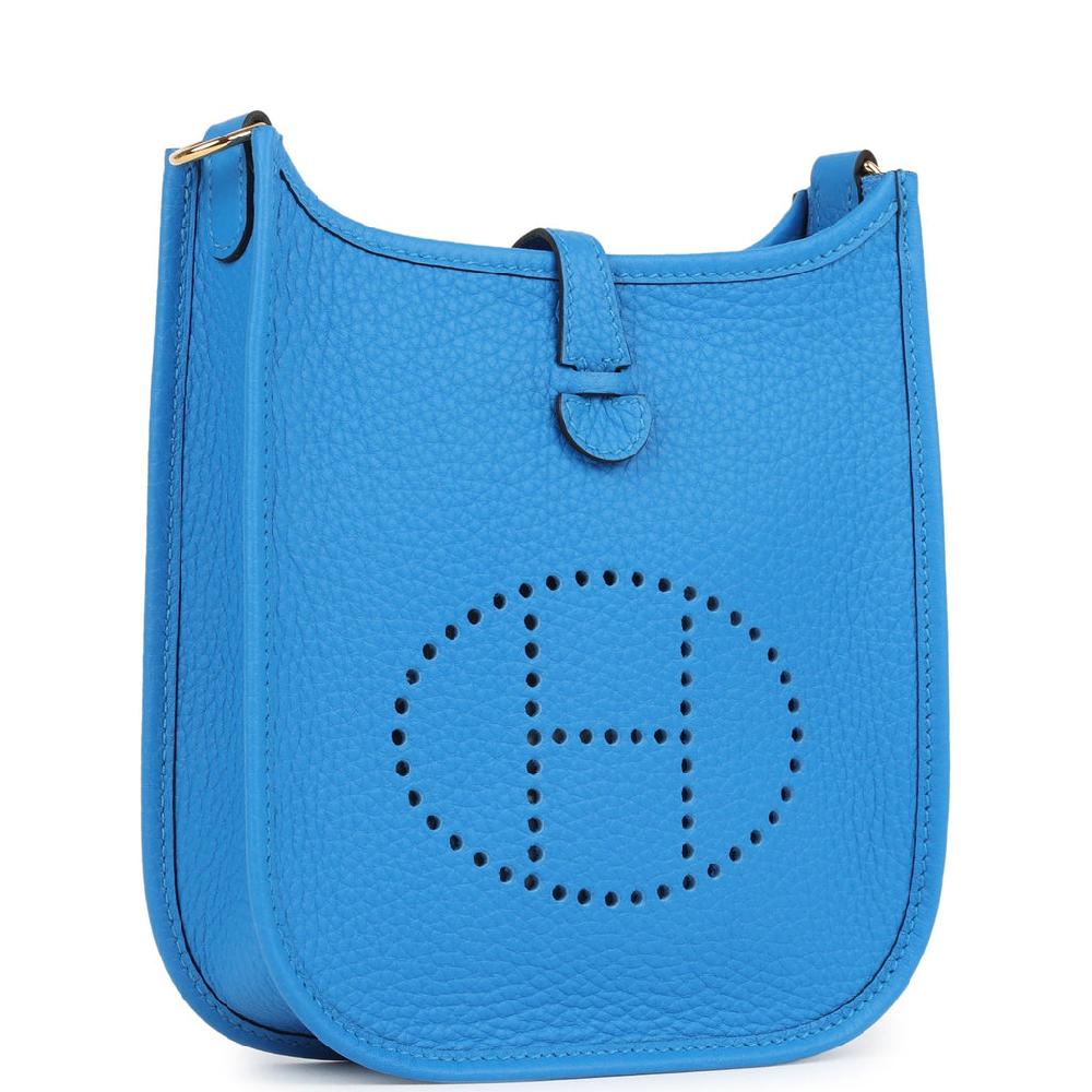 Hermes Evelyne TPM New Bleu Hydra Clemence Gold Hardware
