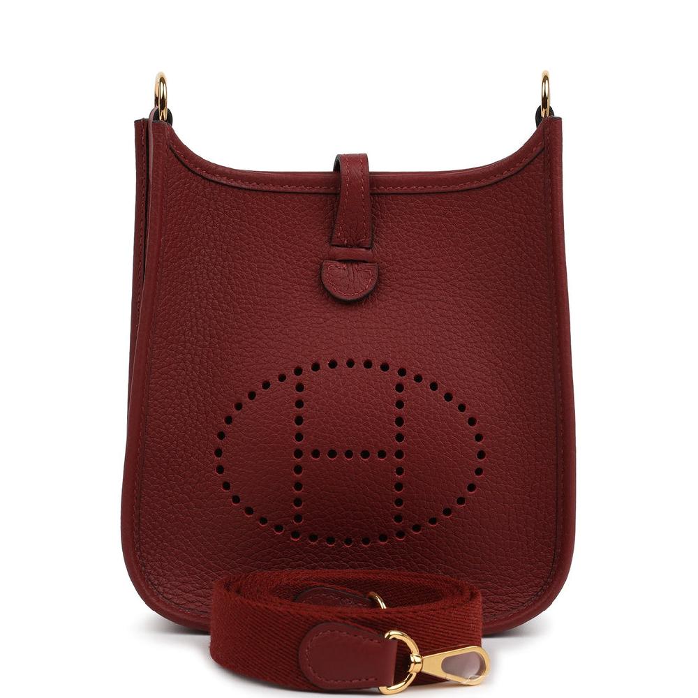 Hermes Evelyne TPM Rouge H Clemence Gold Hardware