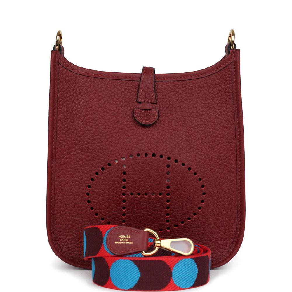 Hermes Evelyne TPM Rouge H Clemence Gold Hardware