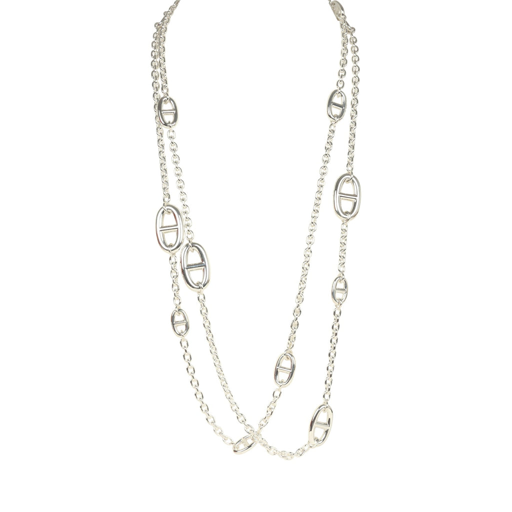 Hermes Farandole Rope Necklace 120cm Sterling Silver Hardware
