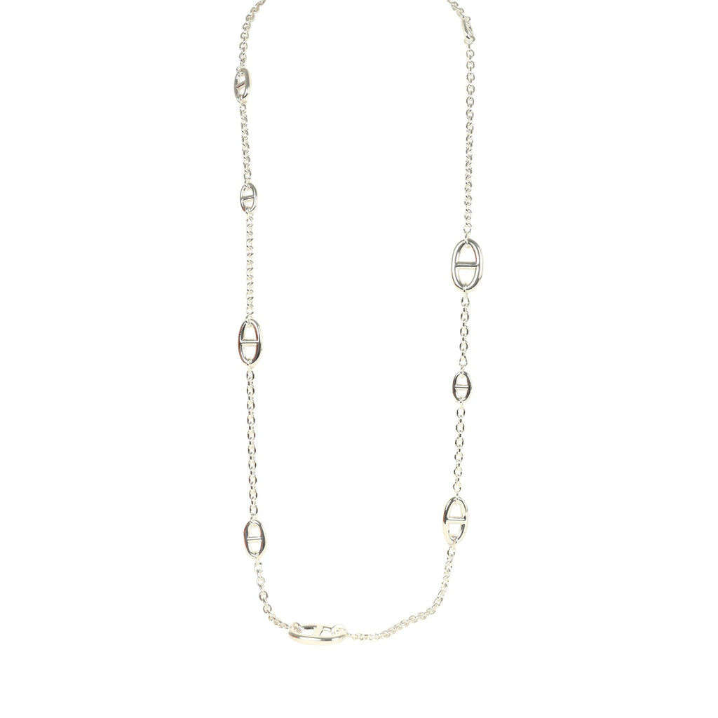 Hermes Farandole Rope Necklace 80cm Sterling Silver Hardware