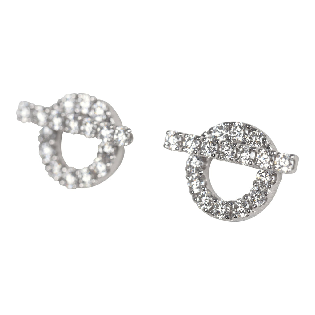 Hermes Finesse Earrings Diamonds And 18K White Gold Hardware