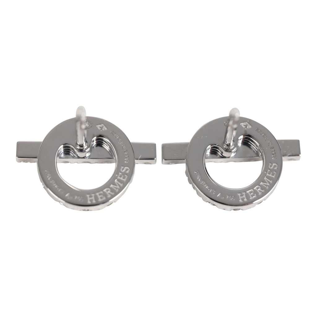 Hermes Finesse Earrings Diamonds And 18K White Gold Hardware
