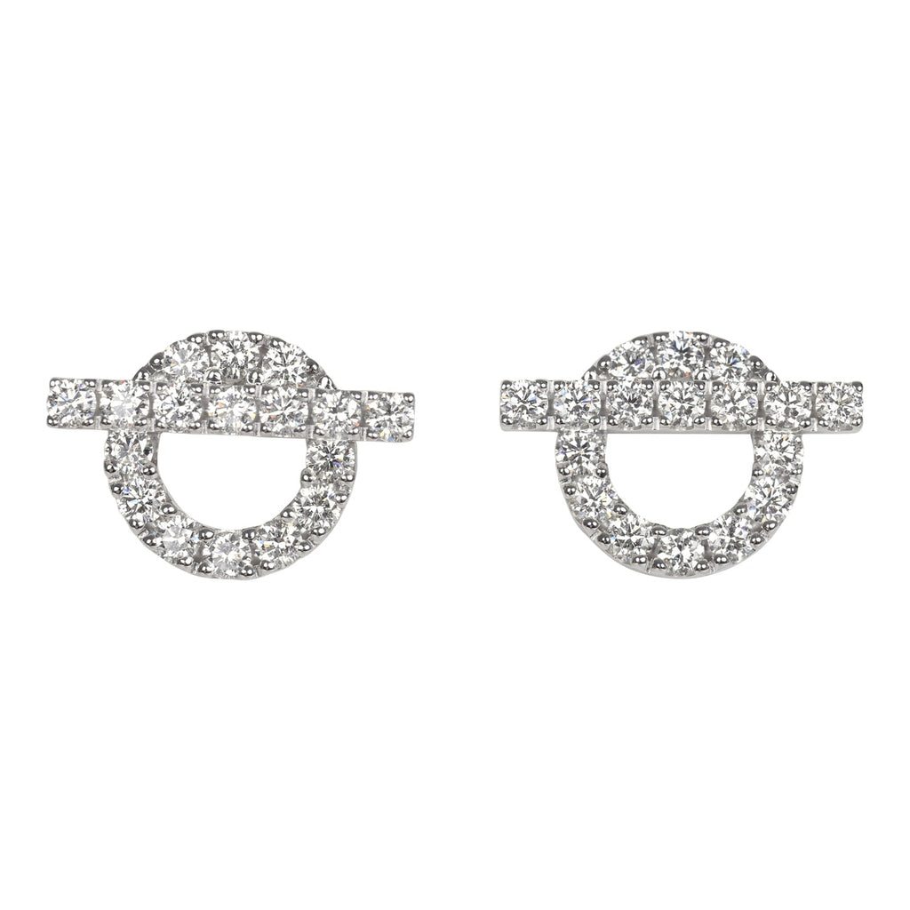 Hermes Finesse Earrings Diamonds and 18K White Gold Hardware