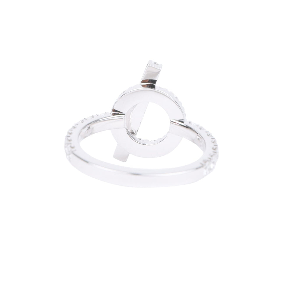 Hermes Finesse Ring Diamonds And 18K White Gold Hardware