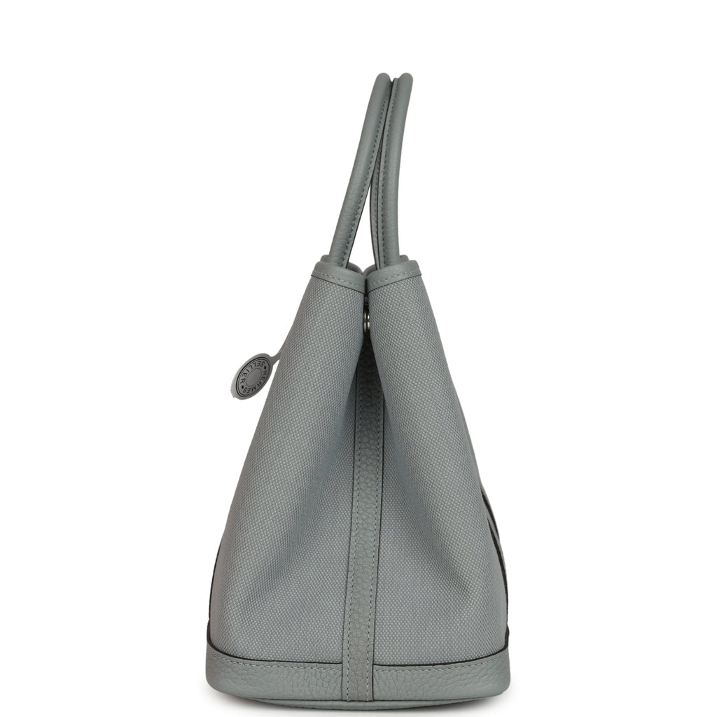 Hermes Garden Party 30 Gris Pantin Officier Canvas And Negonda Palladium Hardware