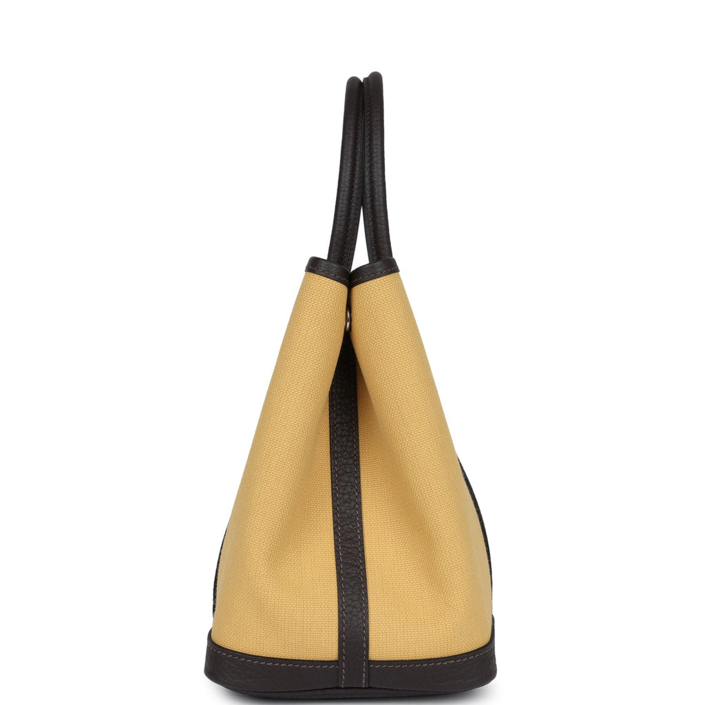 Hermes Garden Party 30 Paille Toile Militaire Canvas And Ebene Negonda Palladium Hardware