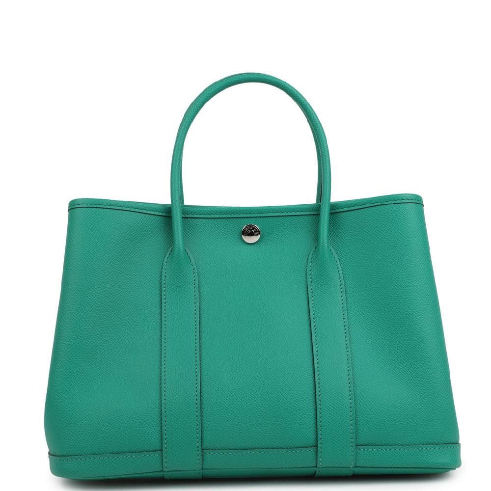 Hermes Garden Party 30 Vert Jade Epsom Palladium Hardware