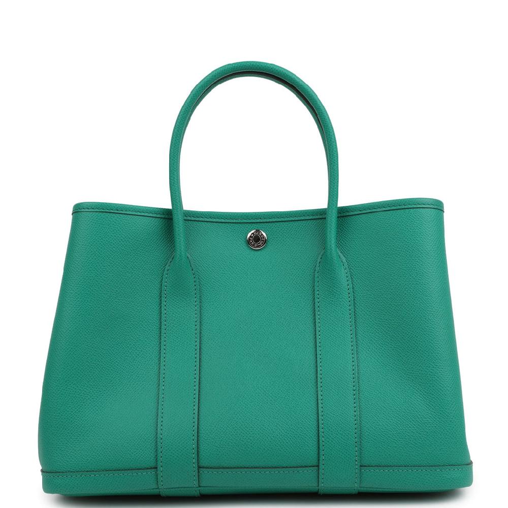 Hermes Garden Party 30 Vert Jade Epsom Palladium Hardware