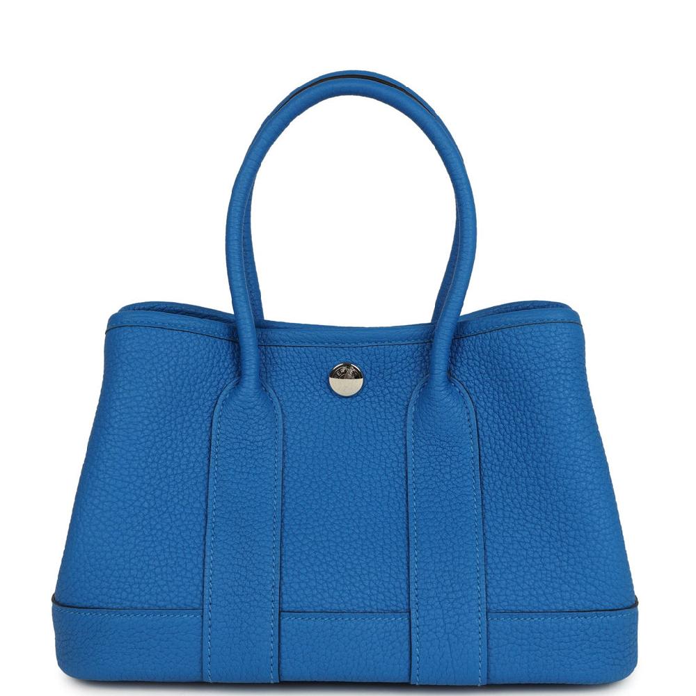 Hermes Garden Party Neo 23 Bleu Hydra Negonda Palladium Hardware