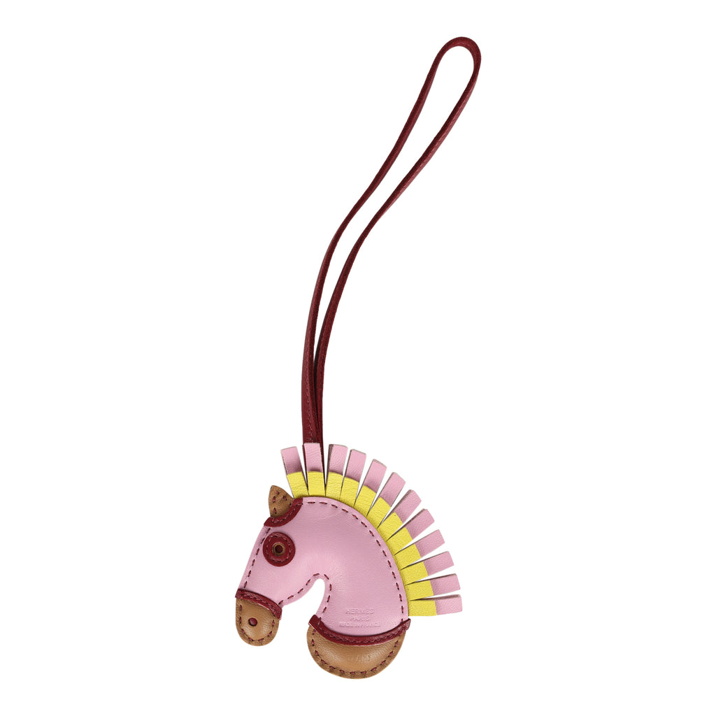 Hermes Geegee Camail Bag Charm Rouge Grenat Mauve Sylvestre Lime & Chai Milo Lambskin