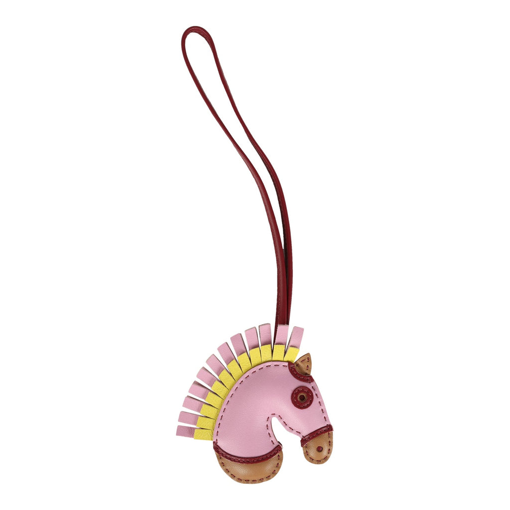 Hermes Geegee Camail Bag Charm Rouge Grenat Mauve Sylvestre Lime & Chai Milo Lambskin