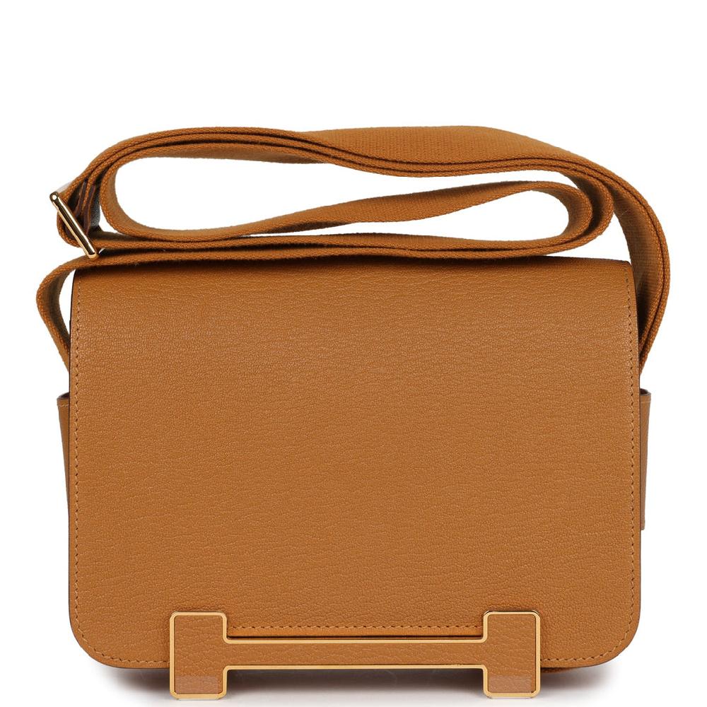 Hermes Geta Caramel Chevre Mysore Gold Hardware