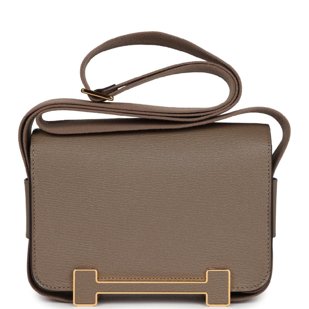 Hermes Geta Etoupe Chevre Gold Hardware