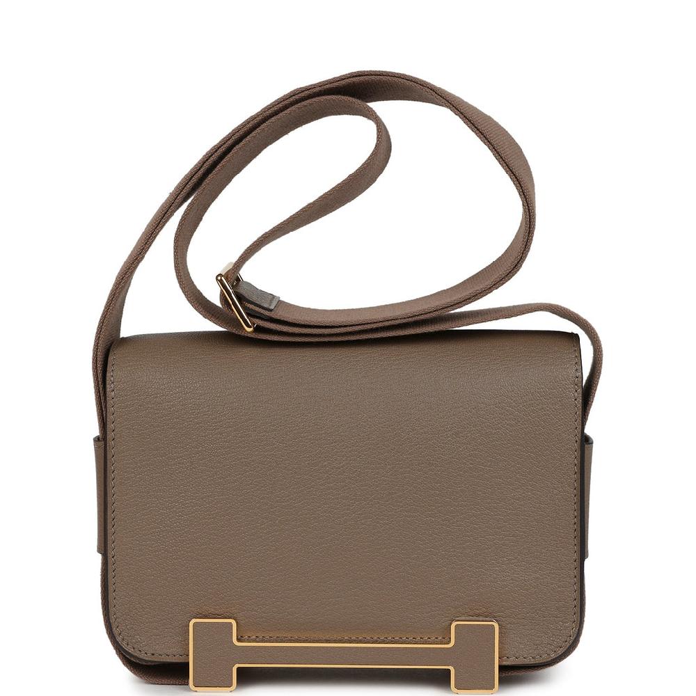 Hermes Geta Etoupe Chevre Mysore Gold Hardware