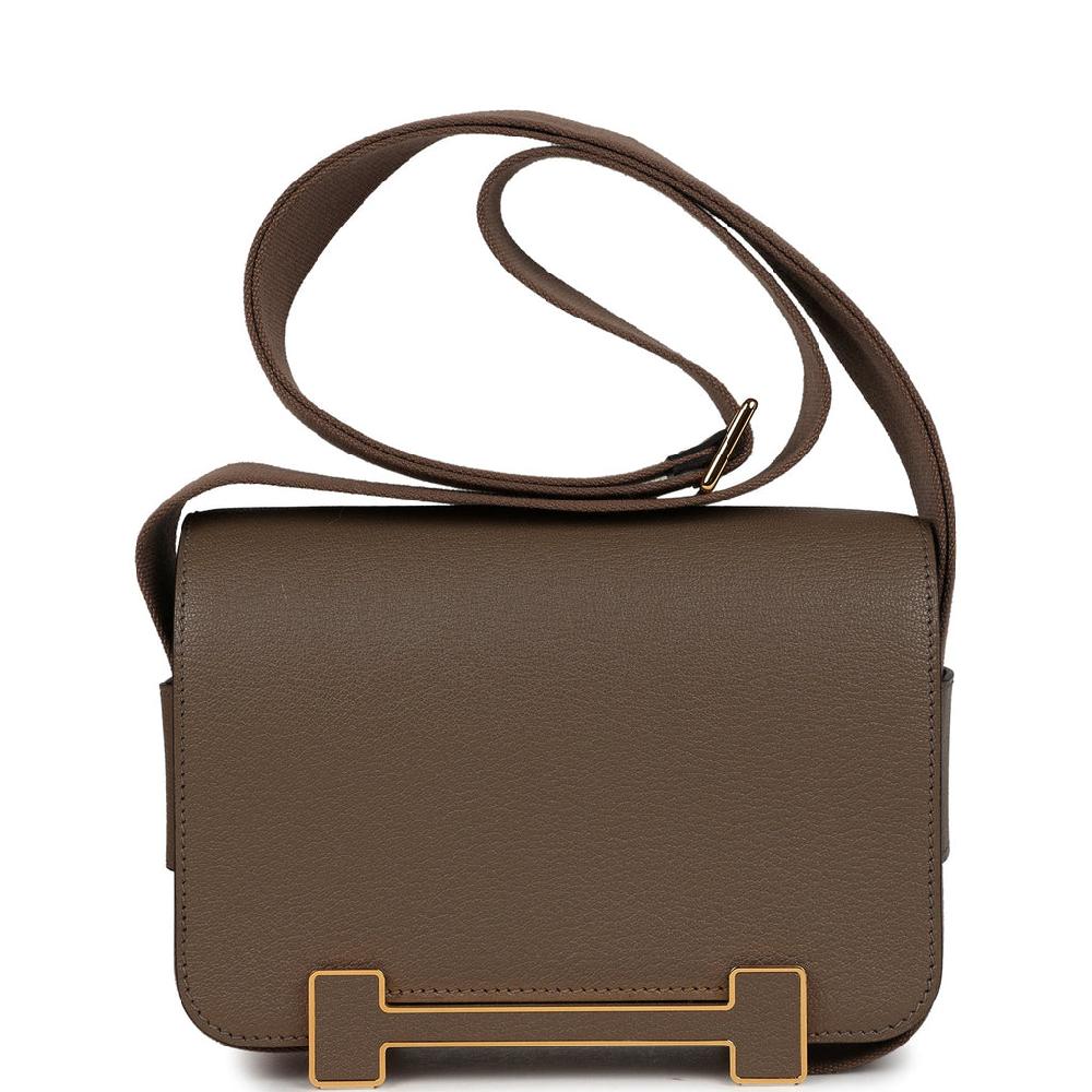 Hermes Geta Etoupe Chevre Mysore Gold Hardware