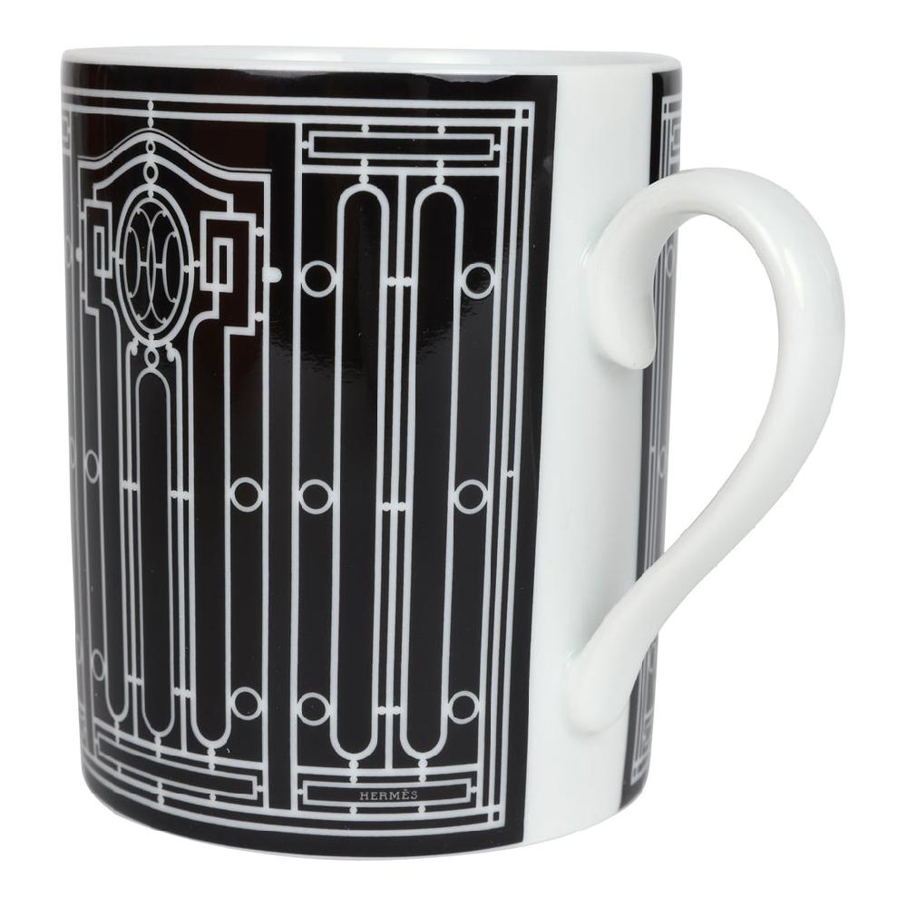 Hermes "H Deco" Black/White Porcelain Mug N°2