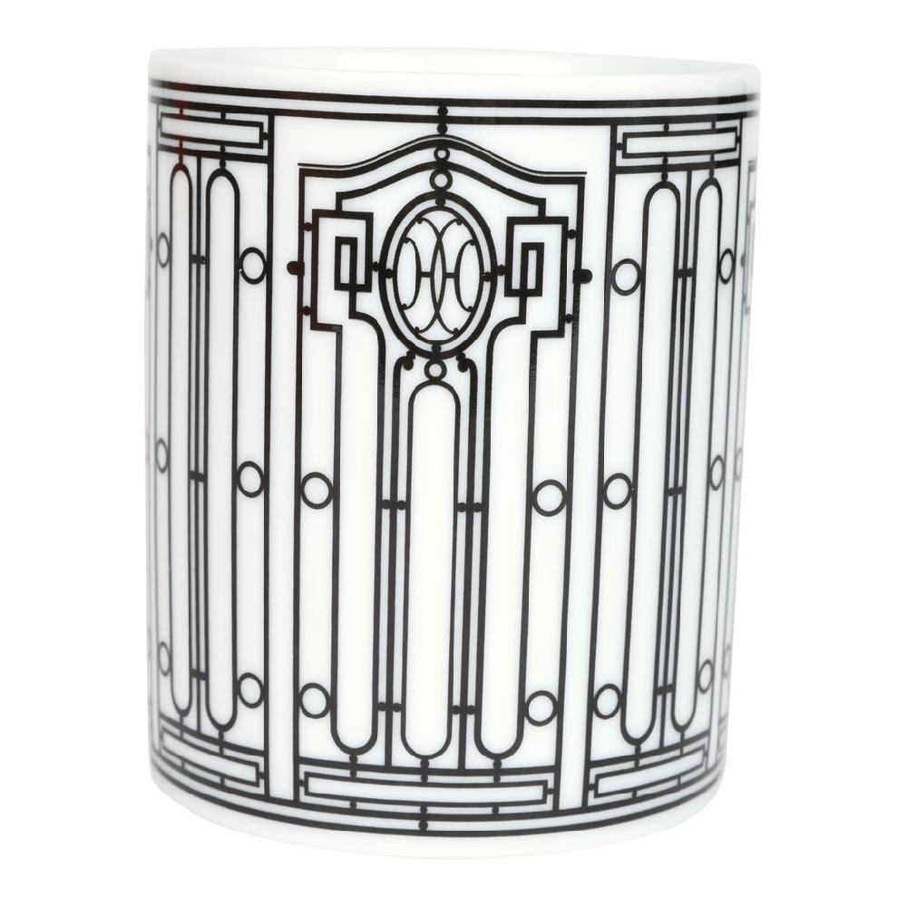 Hermes "H Deco" White/Black Porcelain Mug N°1