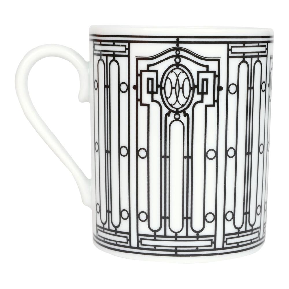 Hermes "H Deco" White/Black Porcelain Mug N°1