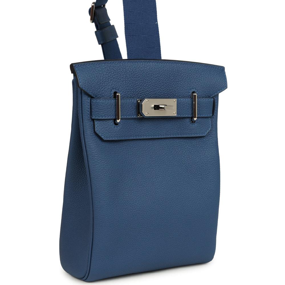 Hermes HAC A Dos PM Backpack Blue Tie Togo Palladium Hardware