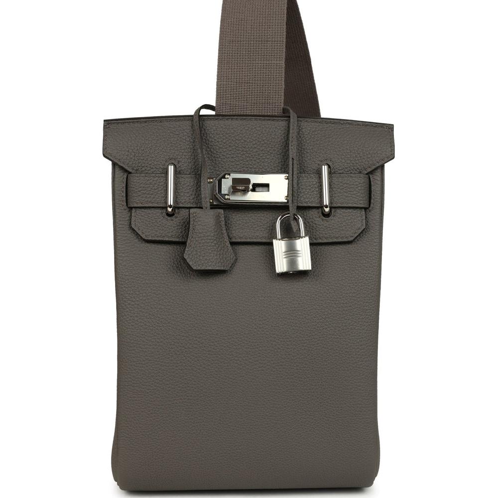 Hermes HAC A Dos PM Backpack Etain Togo Palladium Hardware