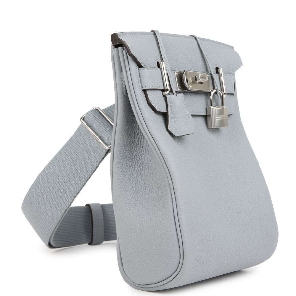 Hermes HAC A Dos PM Backpack Gris Pantin Togo Palladium Hardware