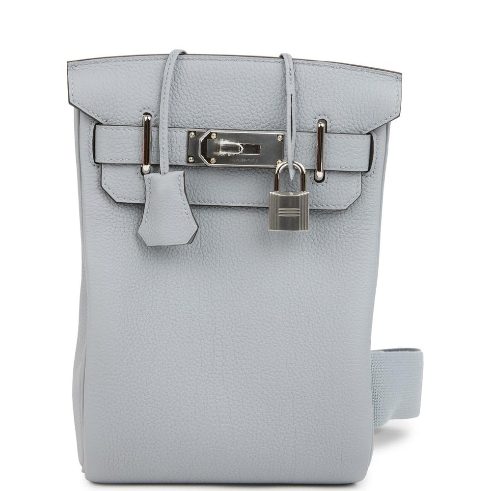 Hermes HAC A Dos PM Backpack Gris Pantin Togo Palladium Hardware