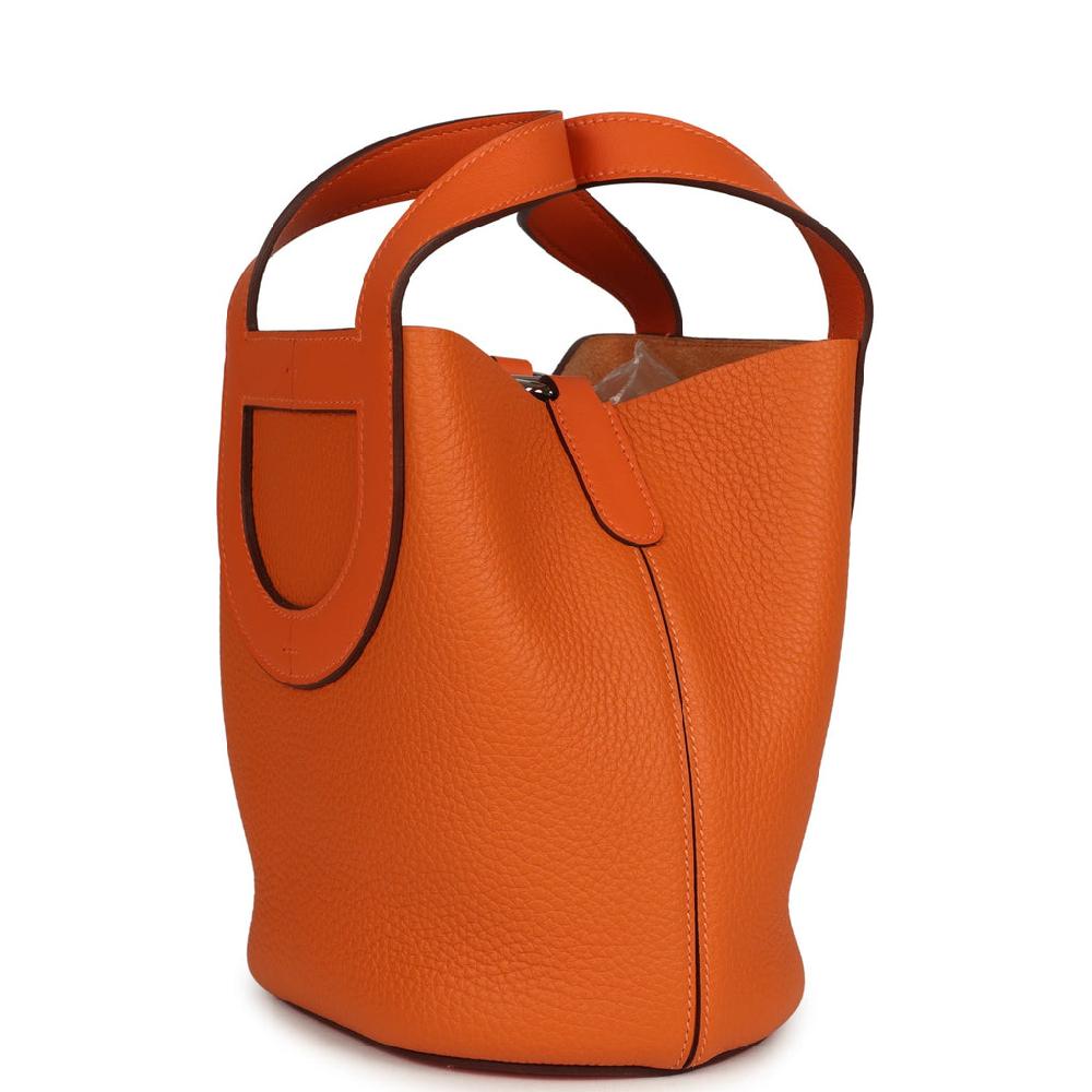 Hermes In-The-Loop 18 Orange Clemence And Swift Palladium Hardware