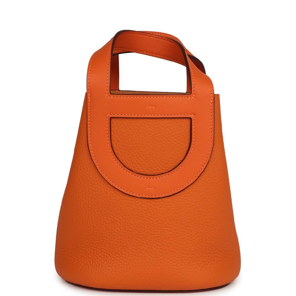 Hermes In-The-Loop 18 Orange Clemence and Swift Palladium Hardware