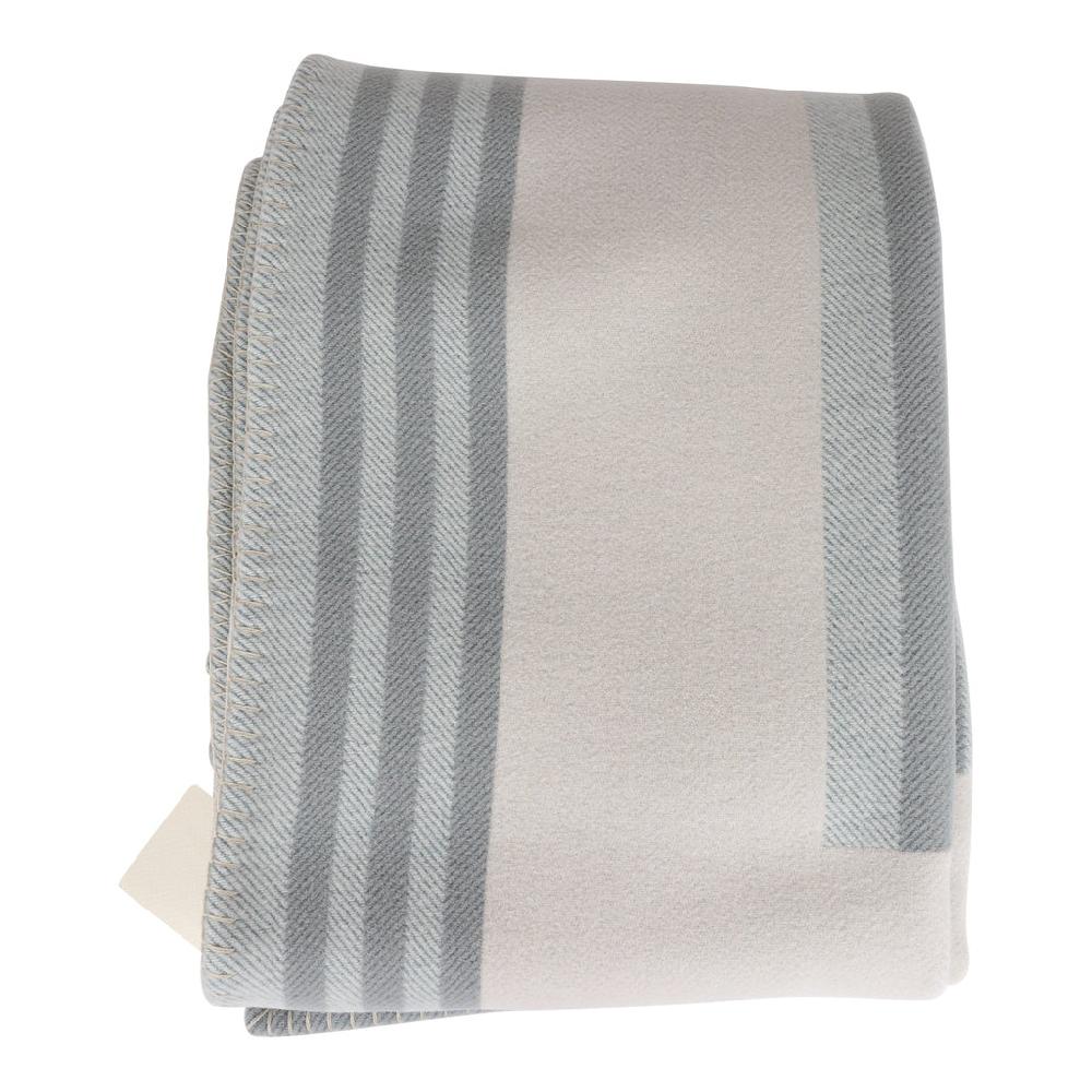 Hermes "Ithaque" Gris And Perle Blanket