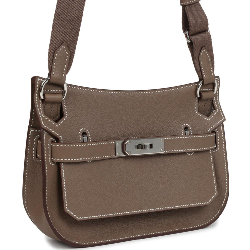 Hermes Jypsiere Mini Etoupe Evercolor Palladium Hardware