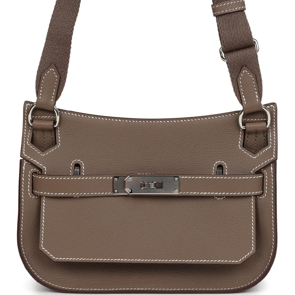Hermes Jypsiere Mini Etoupe Evercolor Palladium Hardware