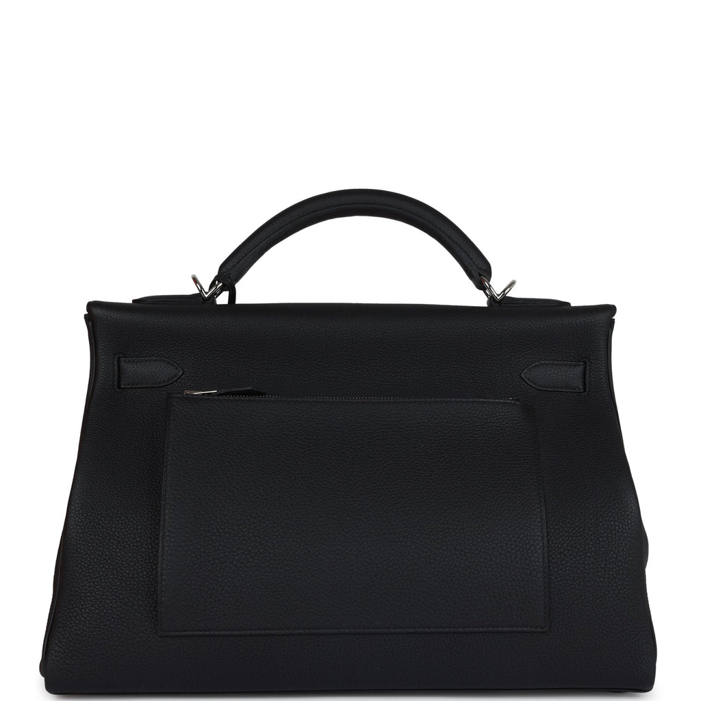 Hermes Kelly 42 Maxi Black Togo Palladium Hardware