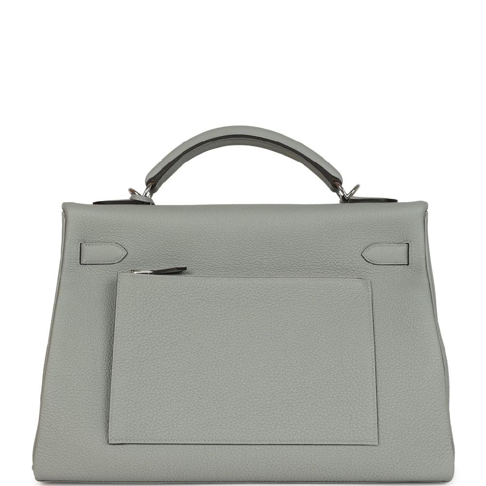 Hermes Kelly 42 Maxi Bleu Glacier Togo Palladium Hardware