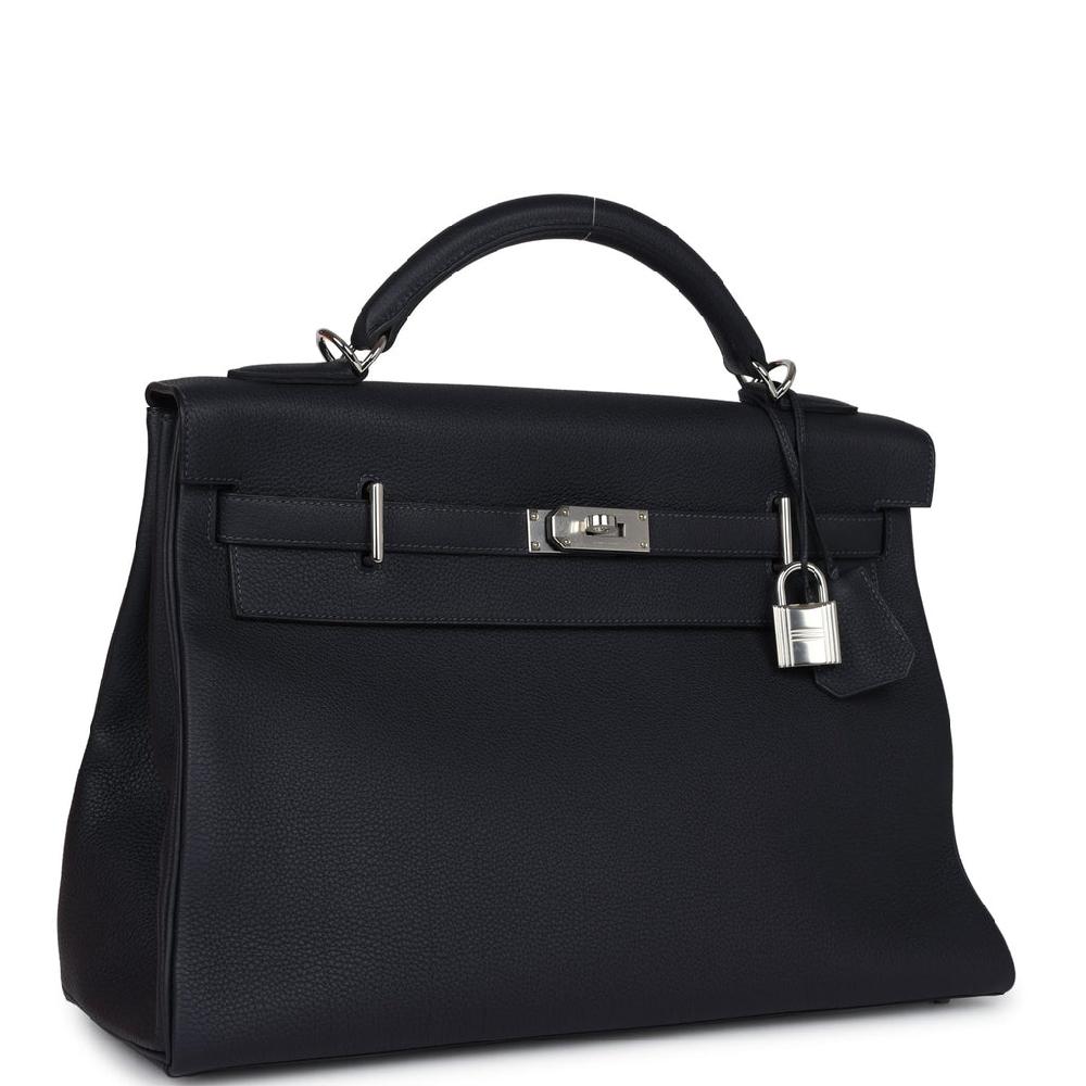 Hermes Kelly 42 Maxi Caban Togo Palladium Hardware