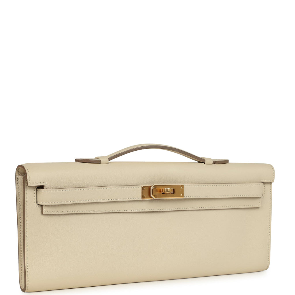 Hermes Kelly Cut Craie Swift Gold Hardware