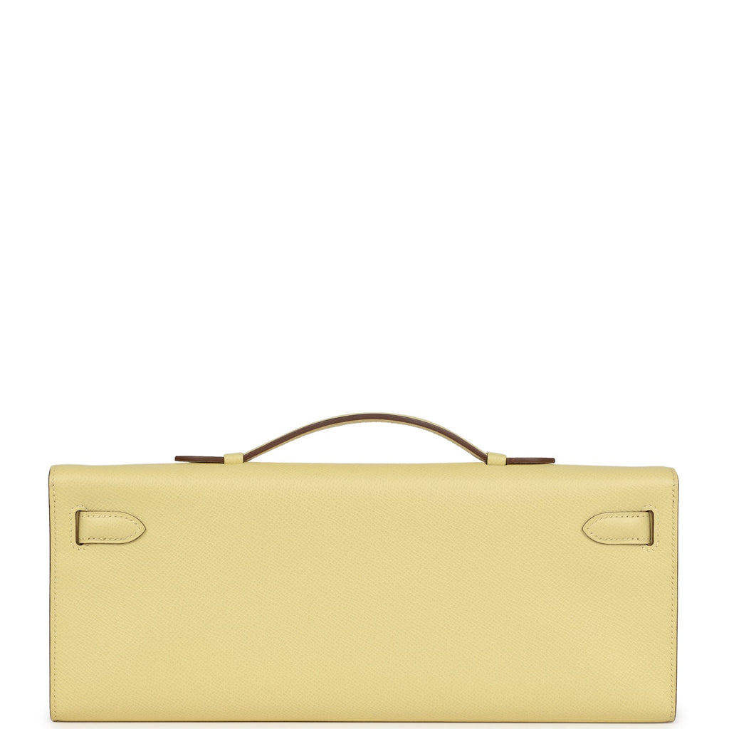 Hermes Kelly Cut Jaune Poussin Epsom Palladium Hardware