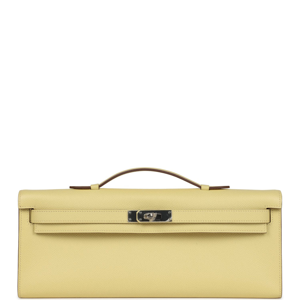 Hermes Kelly Cut Jaune Poussin Epsom Palladium Hardware