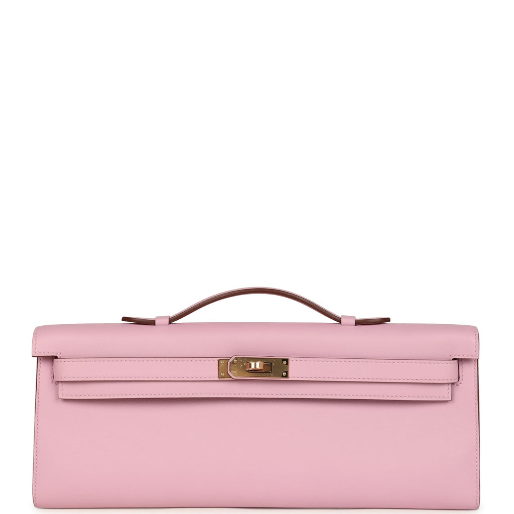 Hermes Kelly Cut Mauve Sylvestre Swift Rose Gold Hardware