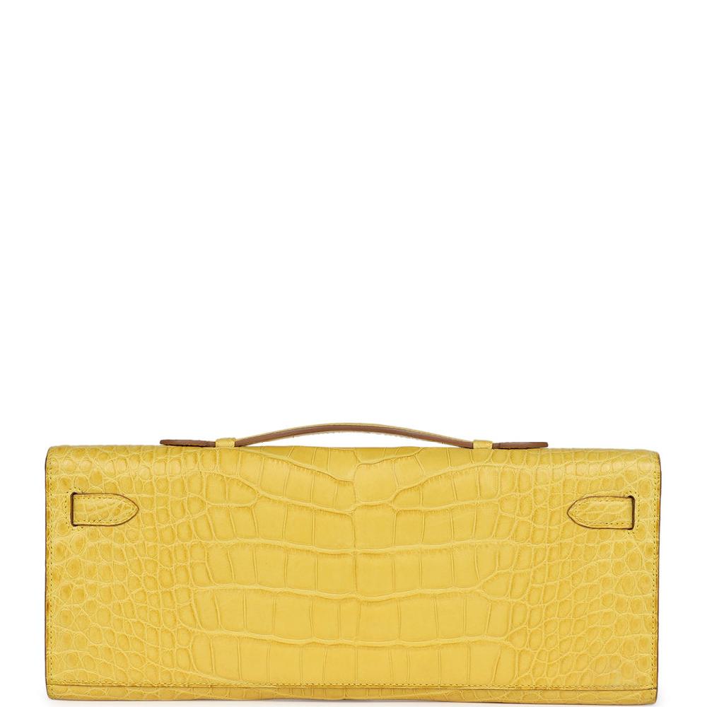 Hermes Kelly Cut Mimosa Matte Alligator Palladium Hardware