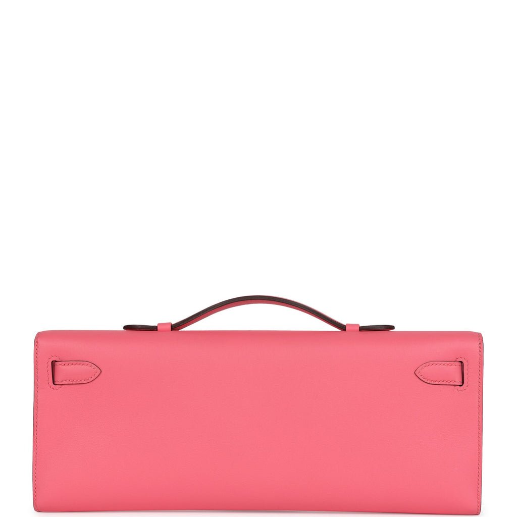 Hermes Kelly Cut Rose Azalee Swift Palladium Hardware