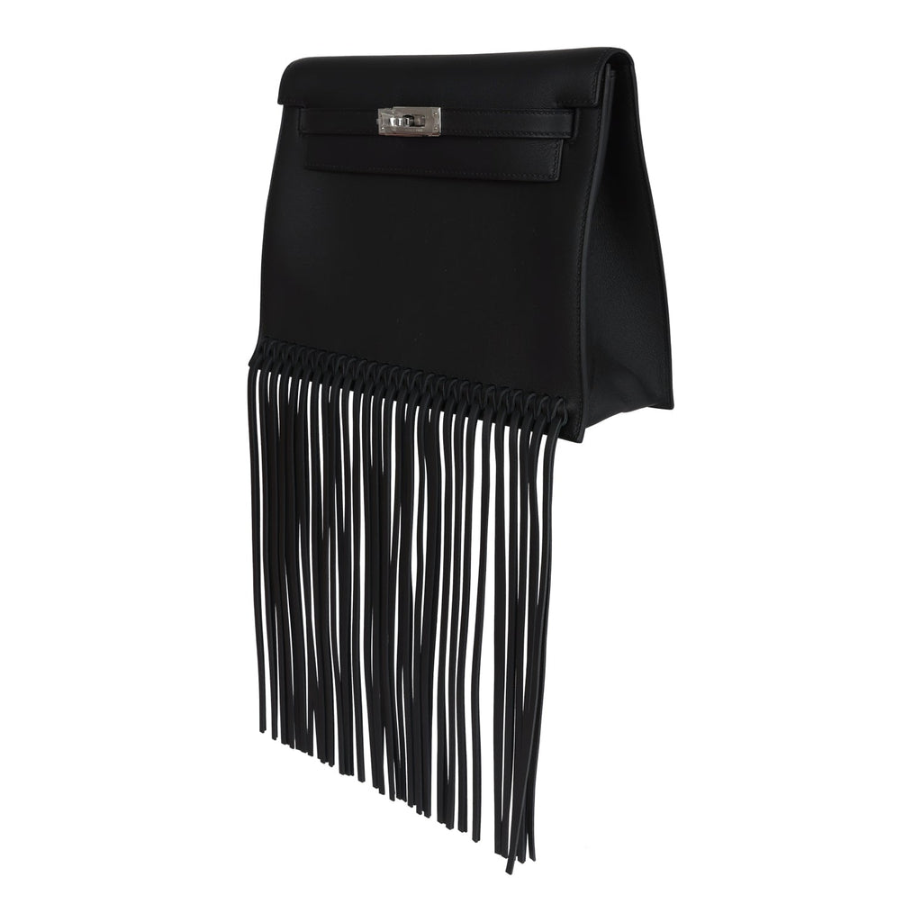 Hermes Kelly Danse Anate Black Swift Palladium Hardware