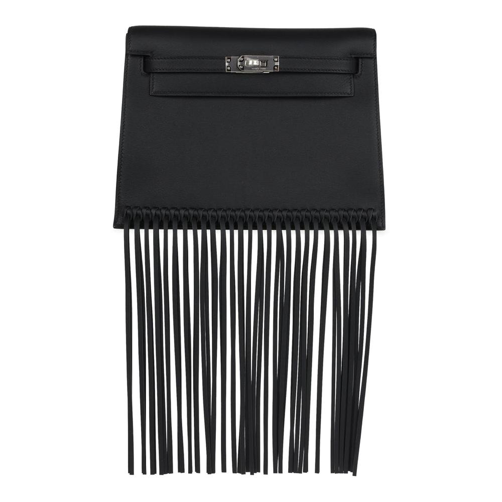 Hermes Kelly Danse Anate Black Swift Palladium Hardware