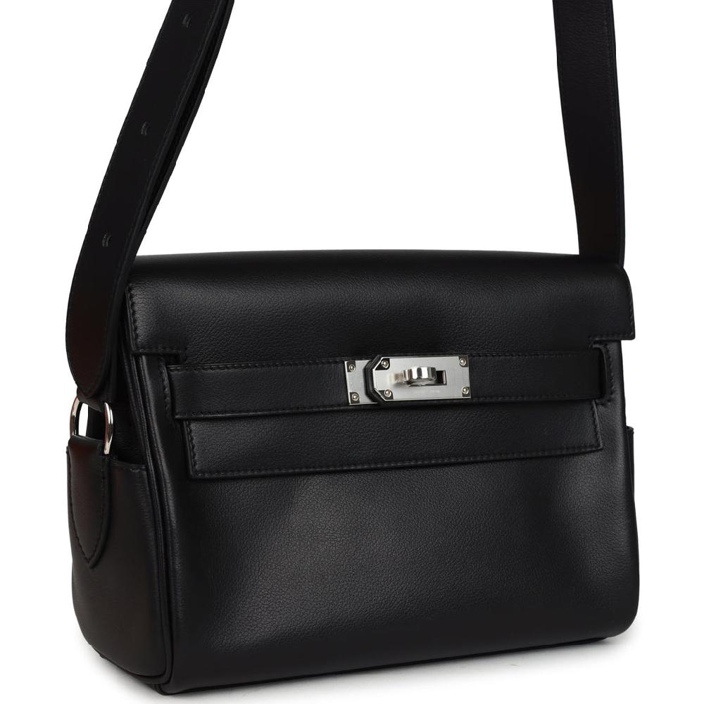 Hermes Kelly Messenger PM Black Evergrain Palladium Hardware