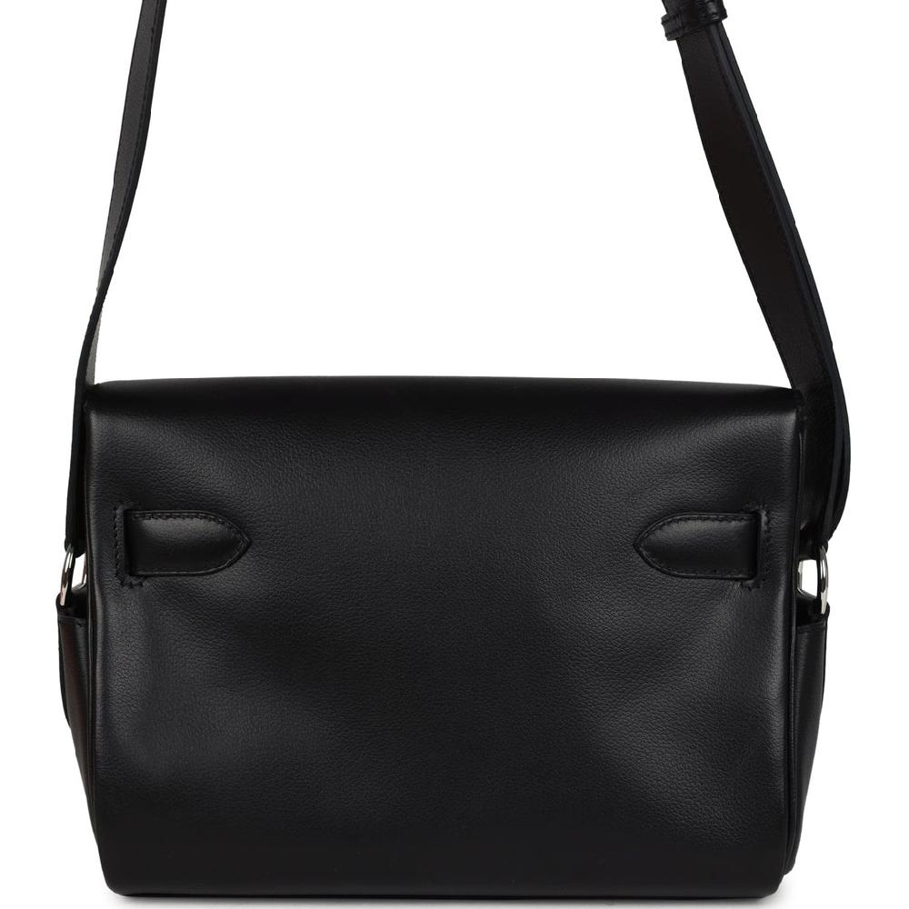 Hermes Kelly Messenger PM Black Evergrain Palladium Hardware