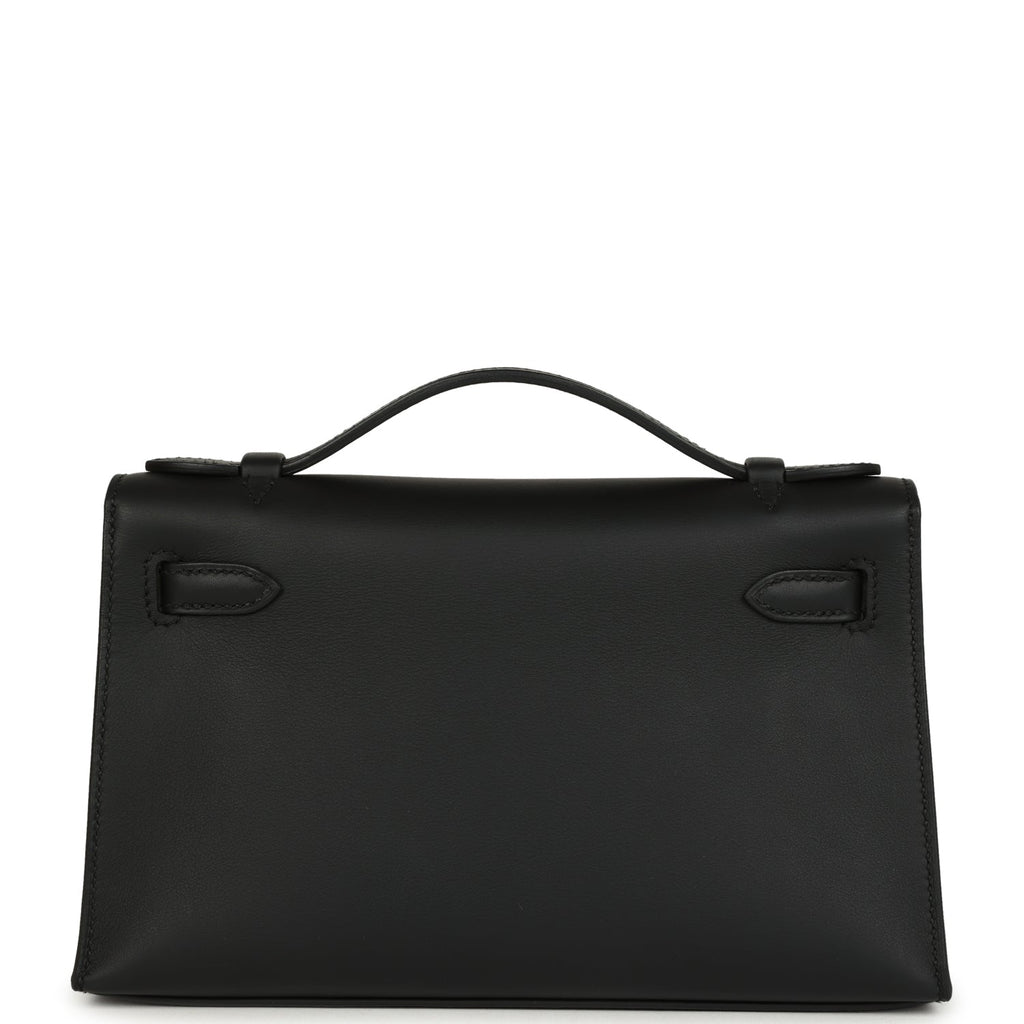 Hermes Kelly Pochette Black Swift Gold Hardware