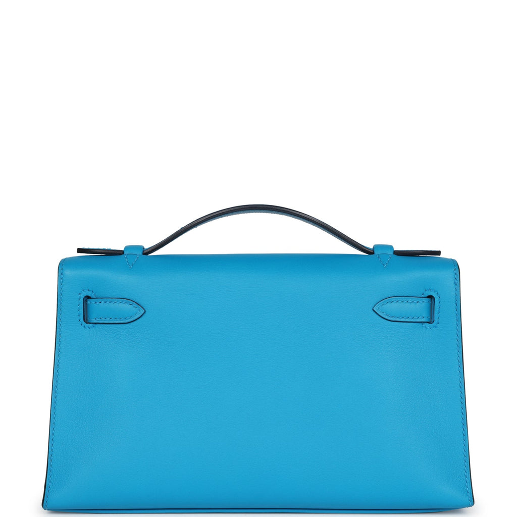 Hermes Kelly Pochette Bleu Frida Swift Gold Hardware
