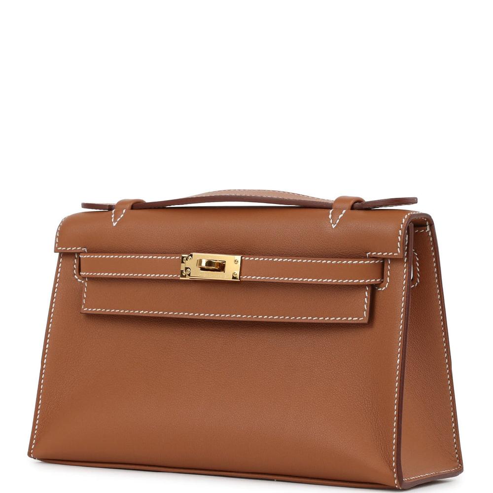 Hermes Kelly Pochette Gold Swift Gold Hardware