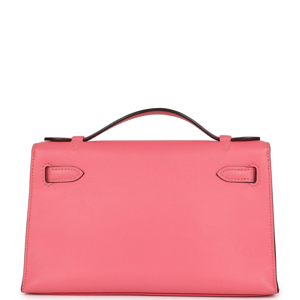 Hermes Kelly Pochette Rose Azalee Swift Gold Hardware